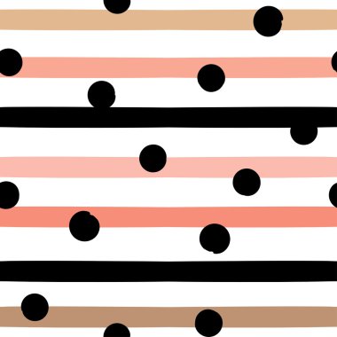 Sevimli vektör geometrik seamless modeli. Lekeli ve çizgili. Fırça darbeleri. El doku çekilmiş. Soyut formları. Sonsuz doku kumaş ya da kağıt üzerine baskı için kullanılabilir