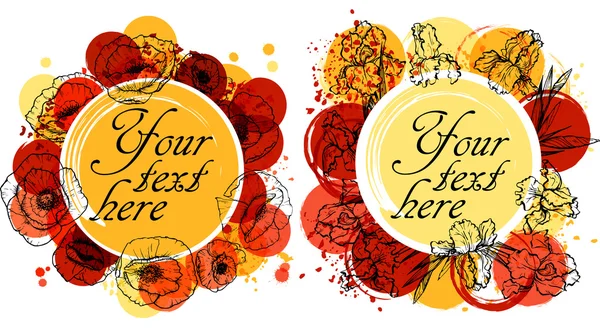 Fond de fleurs colorées avec place pour votre texte — Image vectorielle