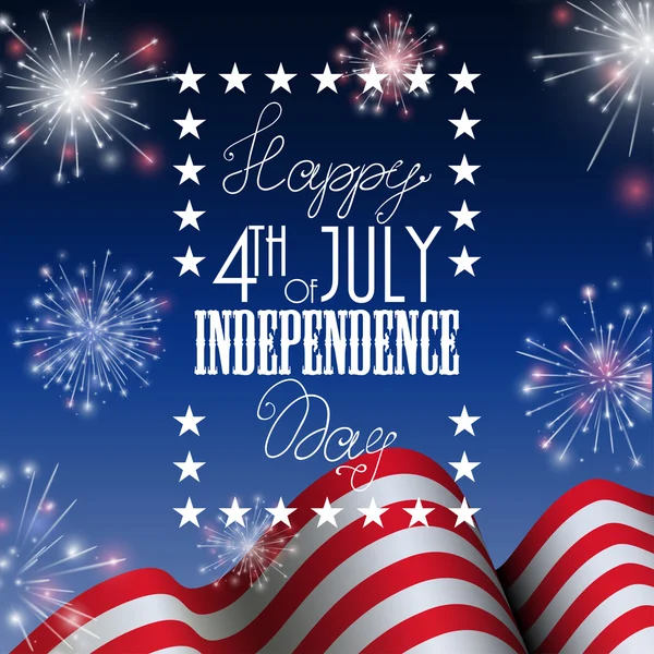 4 de julho, fundo de celebração do Dia da Independência Americana com biscoitos de fogo. Parabéns pelo 4 de Julho. . — Vetor de Stock
