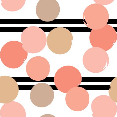 Sevimli vektör geometrik seamless modeli. Lekeli ve çizgili. Fırça darbeleri. El doku çekilmiş. Soyut formları. Sonsuz doku kumaş ya da kağıt üzerine baskı için kullanılabilir