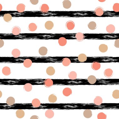 Sevimli vektör geometrik seamless modeli. Lekeli ve çizgili. Fırça darbeleri. El doku çekilmiş. Soyut formları. Sonsuz doku kumaş ya da kağıt üzerine baskı için kullanılabilir