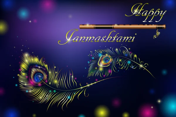 Mutlu Krishana Janmasthami Vektör illüstrasyon festivali