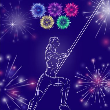 Erkek kutup valute yapıyor vektör çizim