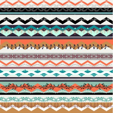 Etnik boho seamless modeli. Renkli kenarlık arka plan dokusu.