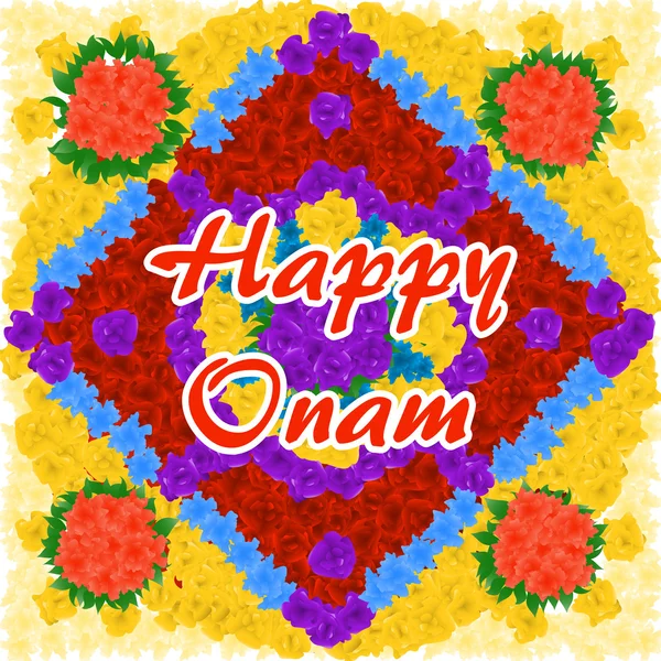 花背景为印度节日，快乐的Onam庆祝活动. — 图库矢量图片