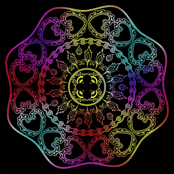 Mandala. Elementi decorativi etnici. Sfondo disegnato a mano. Islam, arabo, indiano, motivi ottomani — Vettoriale Stock