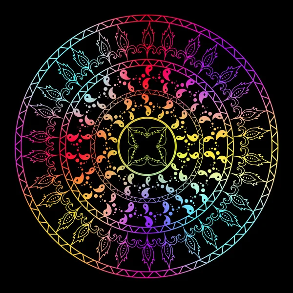 Mandala. Elementos decorativos étnicos. Fondo dibujado a mano. Islam, árabe, indio, motivos otomanos — Vector de stock