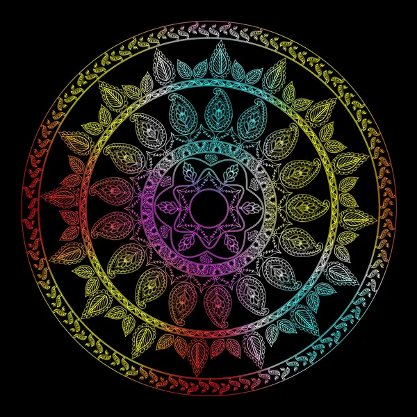 Mandala. Elementos decorativos étnicos. Fondo dibujado a mano. Islam, árabe, indio, motivos otomanos — Archivo Imágenes Vectoriales