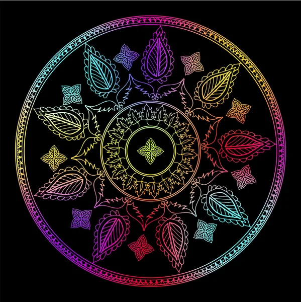 Mandala. Etniczne elementy dekoracyjne. Ręcznie rysowane tło. Islam, arabski, indyjski, otomańskie motywy — Wektor stockowy