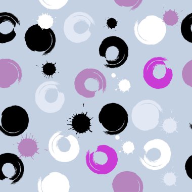 Sevimli vektör geometrik seamless modeli. Fırça darbeleri. Lekeli ve lekeleri. El doku çekilmiş. Soyut formları. Sonsuz doku kumaş ya da kağıt üzerine baskı için kullanılabilir