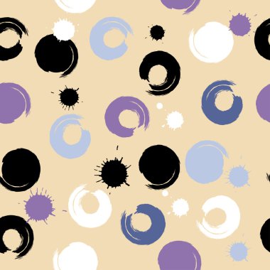 Sevimli vektör geometrik seamless modeli. Fırça darbeleri. Lekeli ve lekeleri. El doku çekilmiş. Soyut formları. Sonsuz doku kumaş ya da kağıt üzerine baskı için kullanılabilir