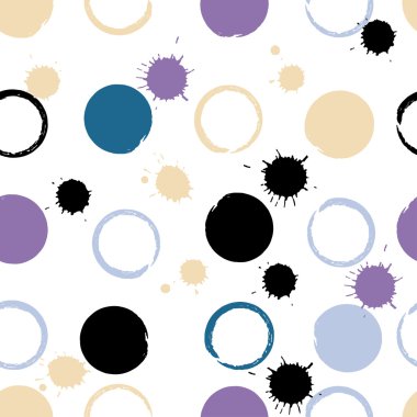 Sevimli vektör geometrik seamless modeli. Fırça darbeleri, lekeli ve lekeleri. El doku çekilmiş. Soyut formları. Sonsuz doku kumaş ya da kağıt üzerine baskı için kullanılabilir