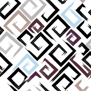 Sevimli vektör geometrik seamless modeli. Fırça darbeleri. El doku çekilmiş. Soyut formları. Sonsuz doku kumaş ya da kağıt üzerine baskı için kullanılabilir