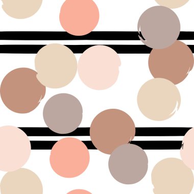 Sevimli vektör geometrik seamless modeli. Lekeli ve çizgili. Fırça darbeleri. El doku çekilmiş. Soyut formları. Sonsuz doku kumaş ya da kağıt üzerine baskı için kullanılabilir