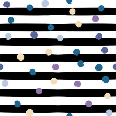 Sevimli vektör geometrik seamless modeli. Lekeli ve çizgili. Fırça darbeleri. El doku çekilmiş. Soyut formları. Sonsuz doku kumaş ya da kağıt üzerine baskı için kullanılabilir