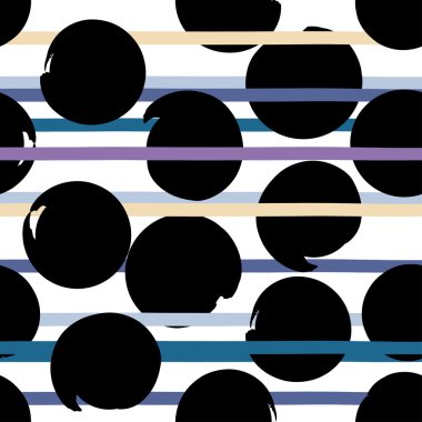 Sevimli vektör geometrik seamless modeli. Lekeli ve çizgili. Fırça darbeleri. El doku çekilmiş. Soyut formları. Sonsuz doku kumaş ya da kağıt üzerine baskı için kullanılabilir