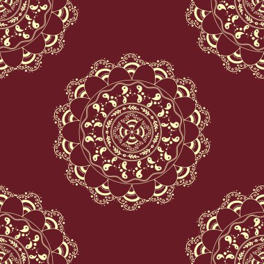 sorunsuz dekoratif arka plan, sorunsuz etnik köken. arka planda etnik tarzı, Hint takı, daire içinde etnik tarzı