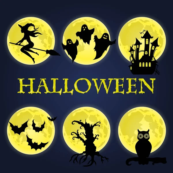 Sammlung von Halloween-Symbolen. — Stockvektor