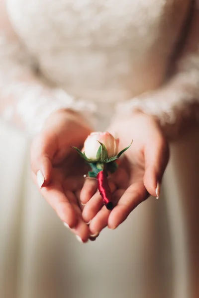 Wonderful luxury wedding bouquet of different flowers — Stock Photo, Image