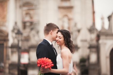 Çift düğün, gelin ve damat bir church Krakow civarındaki oteller