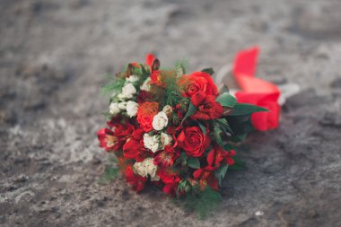 Düğün mükemmel gelin buketi değişik çiçek