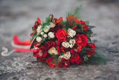 Düğün mükemmel gelin buketi değişik çiçek