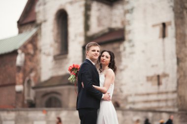 Çift düğün, gelin ve damat bir church Krakow civarındaki oteller