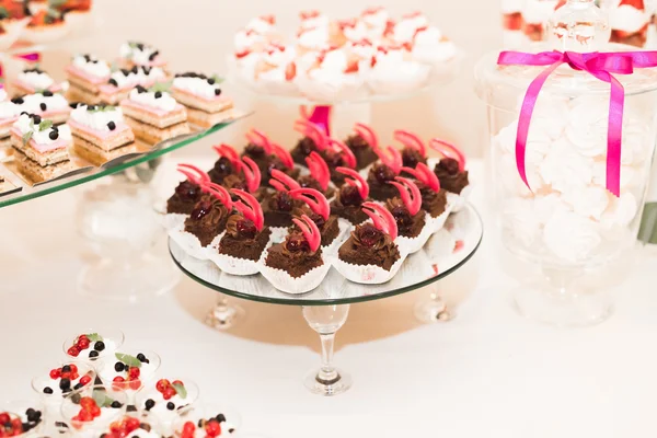 stock image Buffet with a variety of delicious sweets, food ideas, celebration