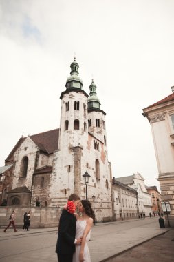 Çift düğün, gelin ve damat bir church Krakow civarındaki oteller