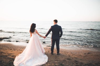 Mutlu evlilik çifti güzel manzarada kalıyor.