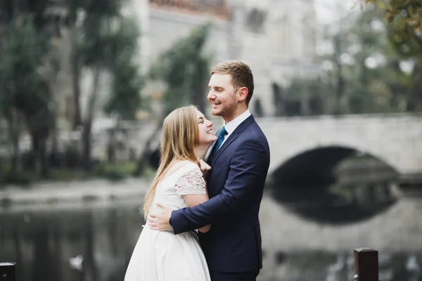 Close up of a nice young wedding couple — Stock Photo, Image