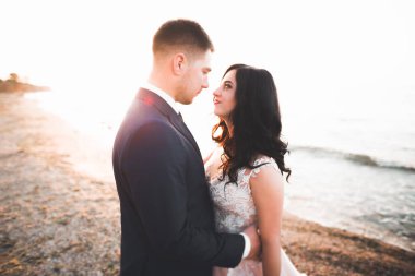 Mutlu evlilik çifti güzel manzarada kalıyor.