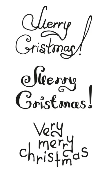 Black lettering merry christmas — Stock Vector