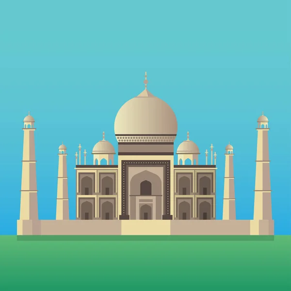 Taj Mahal Vista nacional india — Vector de stock