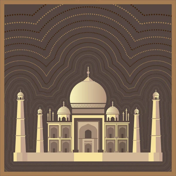 Taj Mahal Vista nacional india — Vector de stock