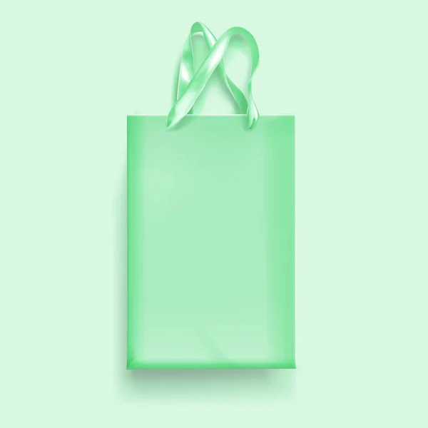 Paquet d'achats en papier isolé sur fond vert — Image vectorielle