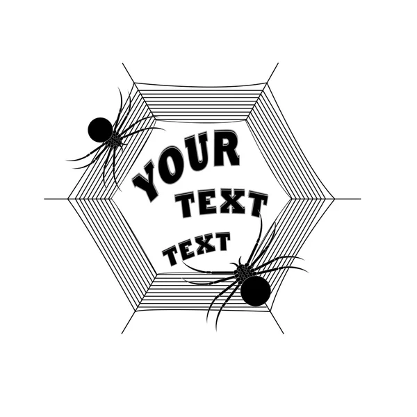İki örümcek örümcek ağı üzerinde. Logo. Metninizi