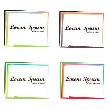 Metninizle birlikte soyut kare kare. Vektör tasarımı.