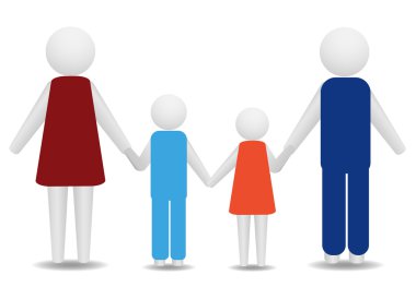 Vektör aile. 3D render