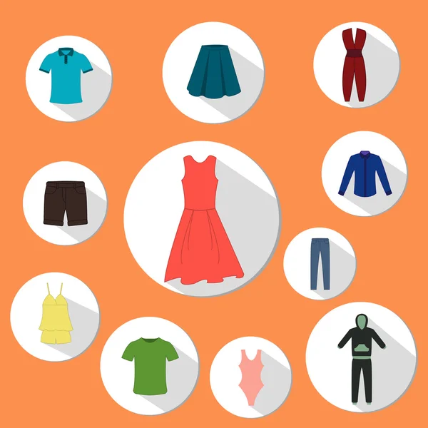 Düz giyim simgeler kümesi