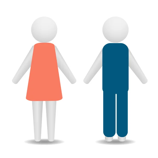 Vektör erkek ve kadın. 3D render