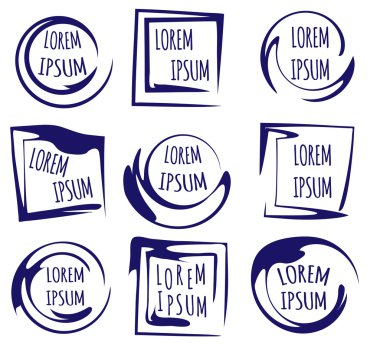 Mürekkep logolar. Metninizle birlikte vektör tasarımı