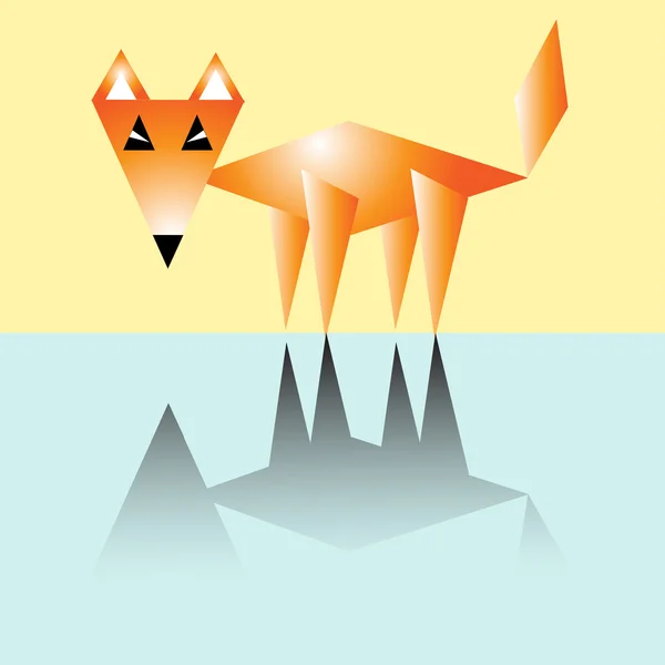 Enkla geometriska fox — Stock vektor