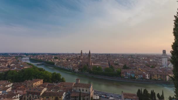 Verona den do noci - 4 k Timelapse — Stock video