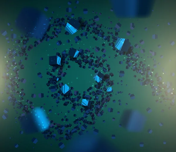 Oluşan küpleri, sarmal, vektör illus 3d arka plan