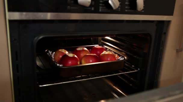 Manzanas en el Horno — Vídeo de stock