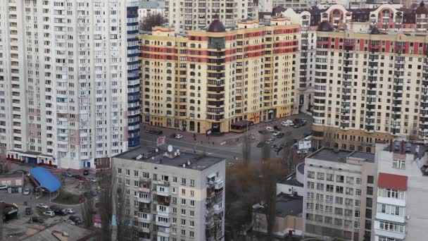 Timelapse of City With Block of Houses — Stock Video