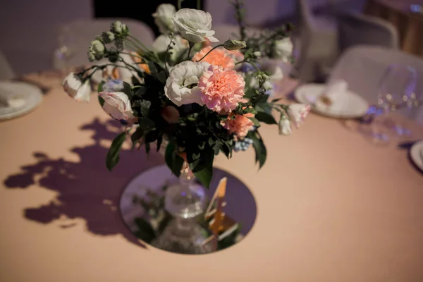 Una Decoración Mesa Bodas Restaurante — Foto de Stock