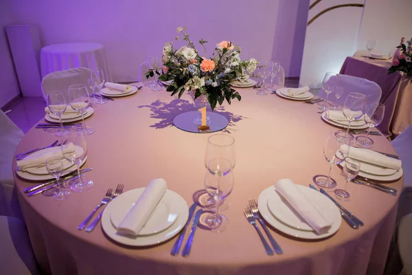 Una Decoración Mesa Bodas Restaurante — Foto de Stock