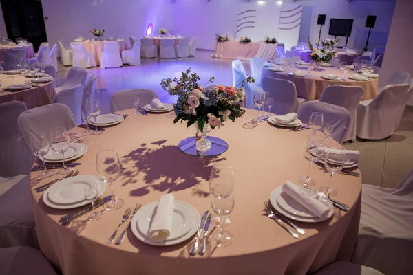 Comida Decoración Una Mesa Bodas Restaurante —  Fotos de Stock